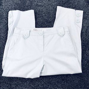 Anthropologie‎ Sitwell Light Blue Trousers Size 4 Pants Cropped Button Accents